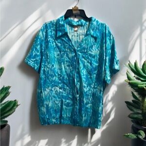 White Stag Blue and White Patterned Top